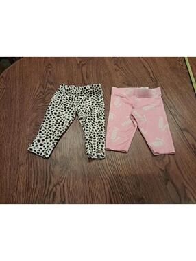18m Baby Gi T L 2 Pairs of Leggings PUMA and More Lightly Used Pink Leapord